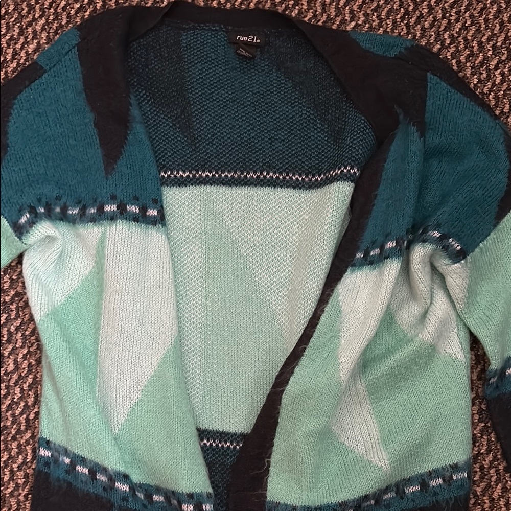 Rue21 Teal Geometric Women's Sweater